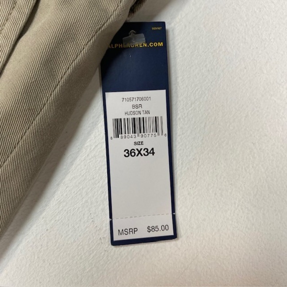 Polo Ralph Lauren Mens Relaxed Fit Chino Pants Hudson Tan 36x34 710571706001 NWT - Picture 2 of 8